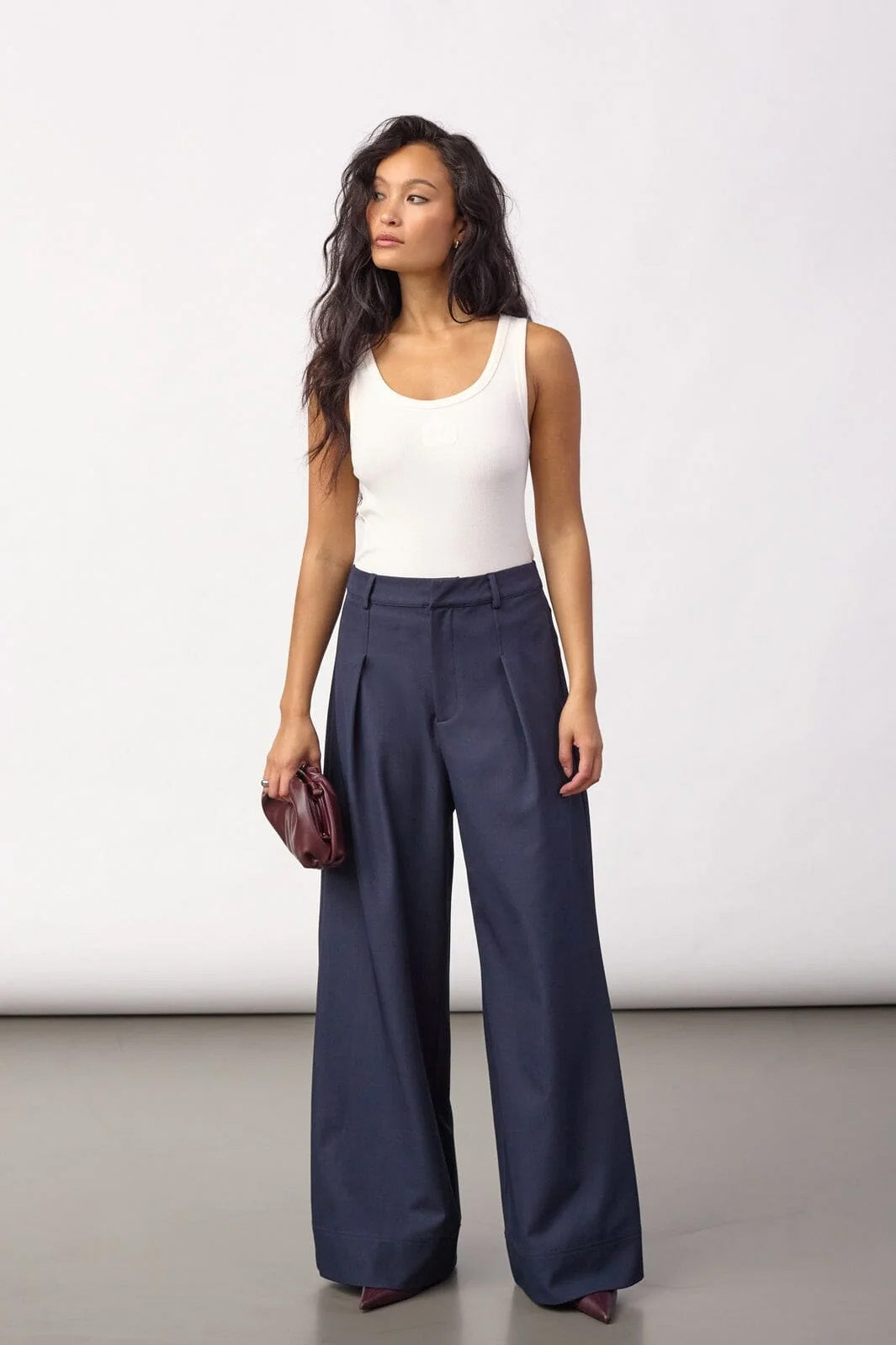 LunaCC Pleat Pant - Navy