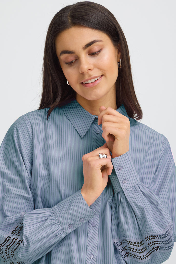 FRYARA Shirt - BLUE BLIZZARD STRIPE