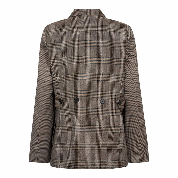 Veya Check Fitted Blazer - Brown