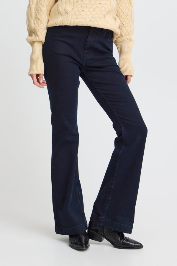 PZBECCA Ultra HighWaist Bootcut Leg - Blue Black Denim