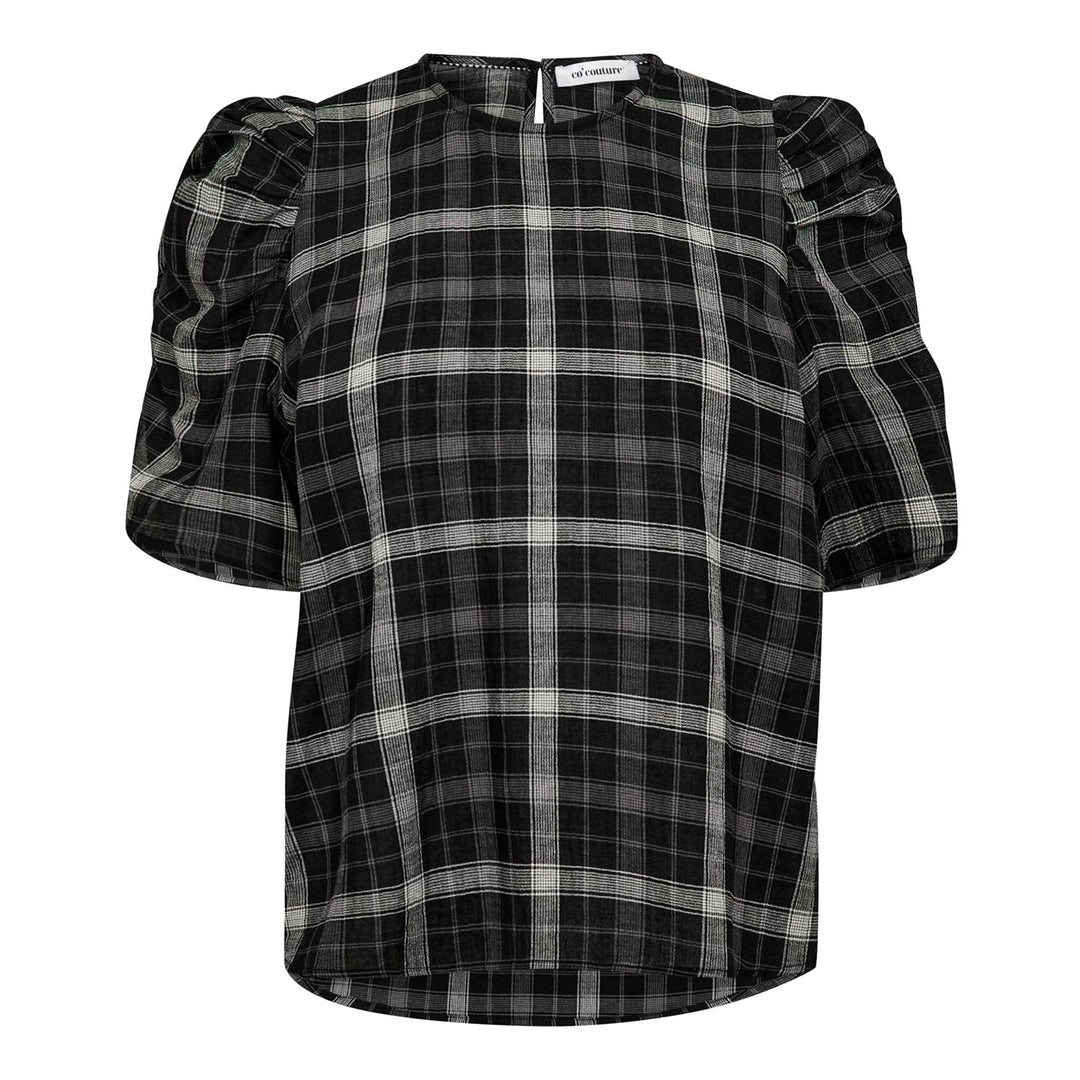 SallyCC Check Blouse - Black