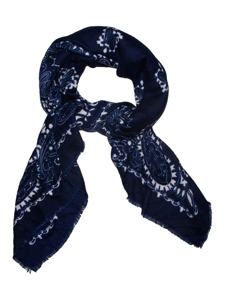 Skjerf Paisley Stort - Navy