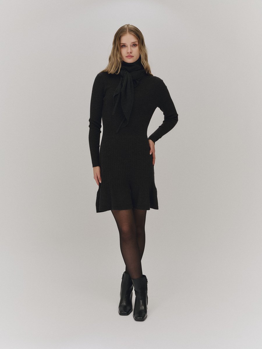 Oline Merino Dress - Dark Grey