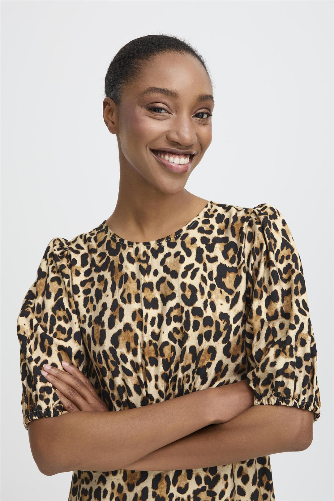 BYIHAMMA LONG DRESS 2 - Humus Leopard Mix