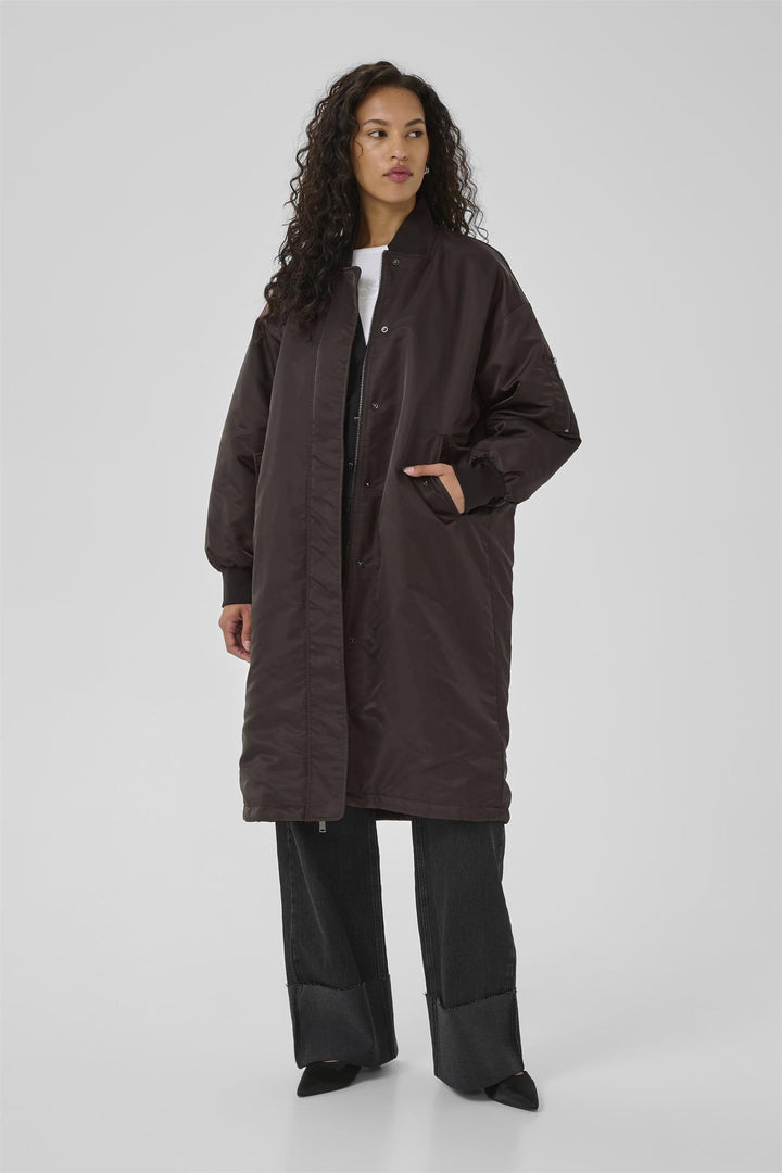 Helga Reversable Long Jacket - Espresso