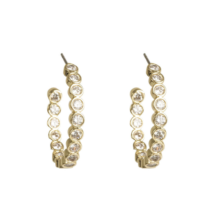 Halo Hoops by Tone Damli - Gold/Crystal