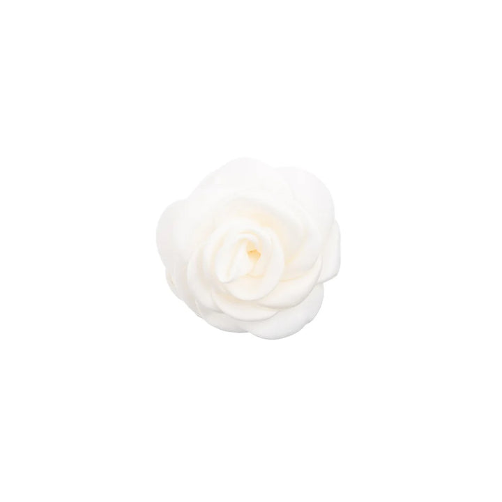 Satin Rose Hair Claw - Off White