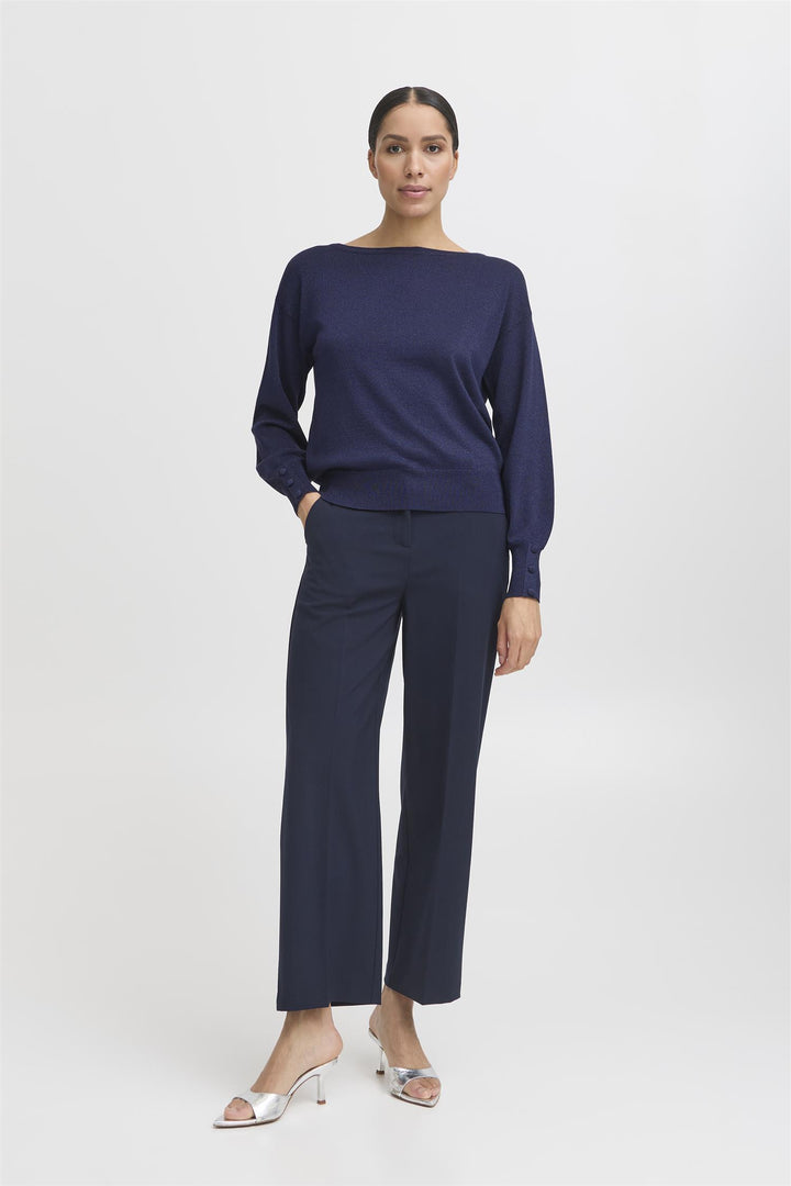 BYMOBBE BOATNECK JUMPER - EVENING BLUE