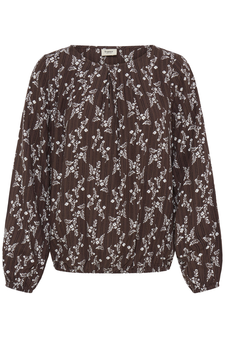 FRMERLE Blouse - FLOWER DROP HOT FUDGE