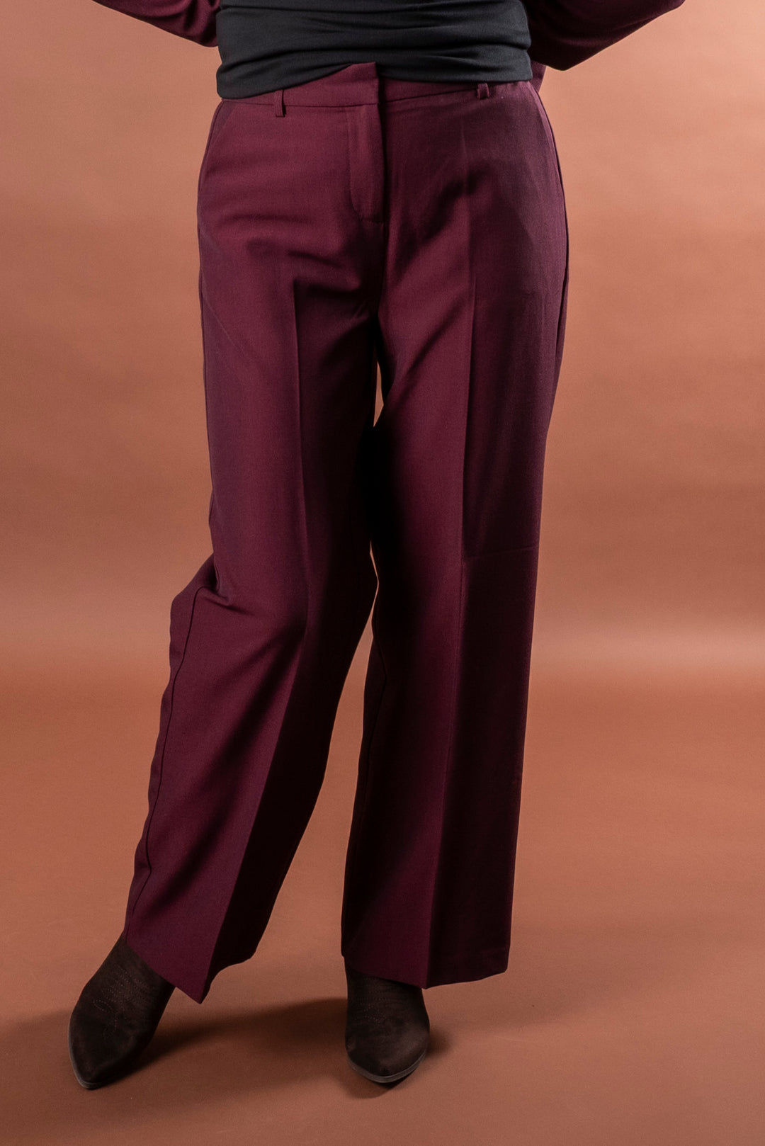BYDANTA WIDE LEG PANT 2 CROP - Fig Melange