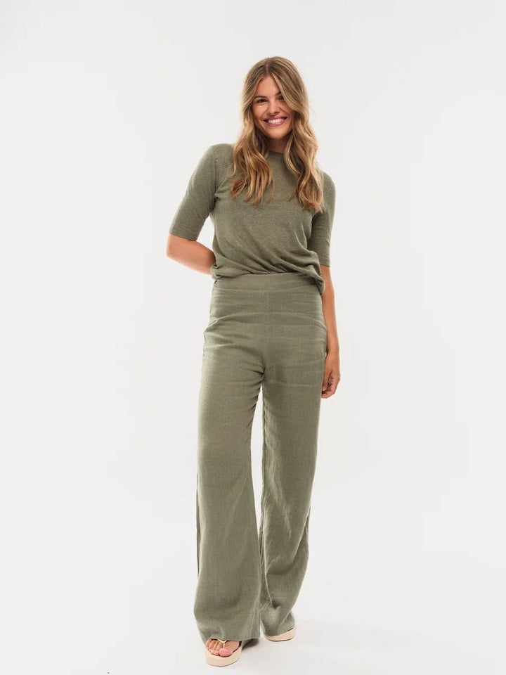Karina Linen Tee - Green