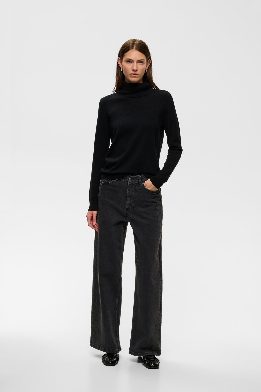 JUNA AALIA JEANS - DARK GREY WASH DENIM