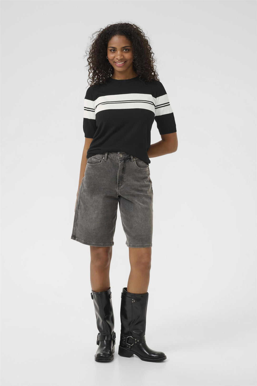 KAlizza Striped Knit - Black / Chalk stripe