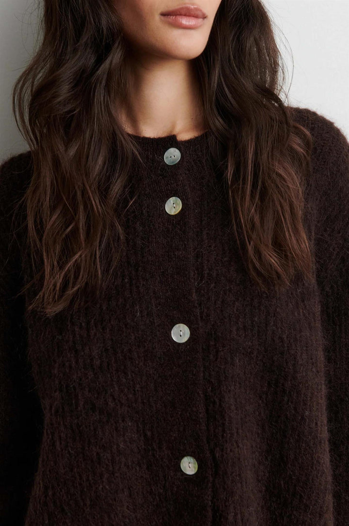 Andrea Knit Cardigan - Chocolate Brown