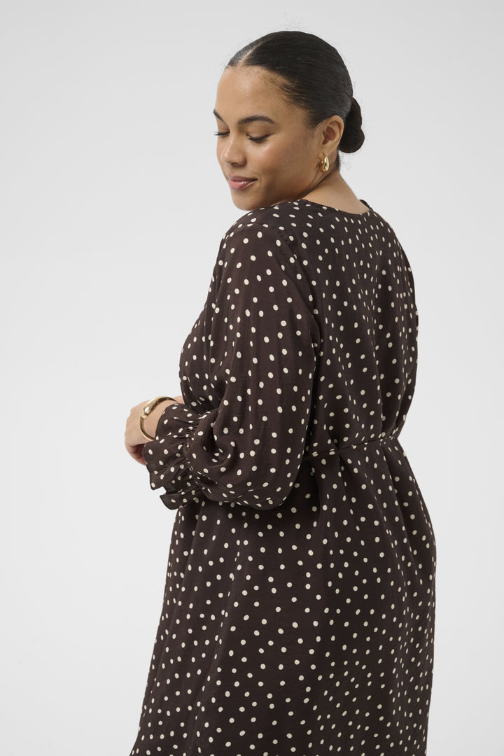 KCditte Dress - Coffee Bean Turtledove Dot