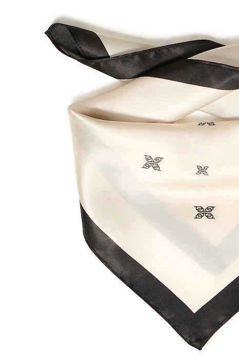 BYWIOLETTA LOGO SCARF -BIRCH/BLACK LOGO - BIRCH/BLACK LOGO