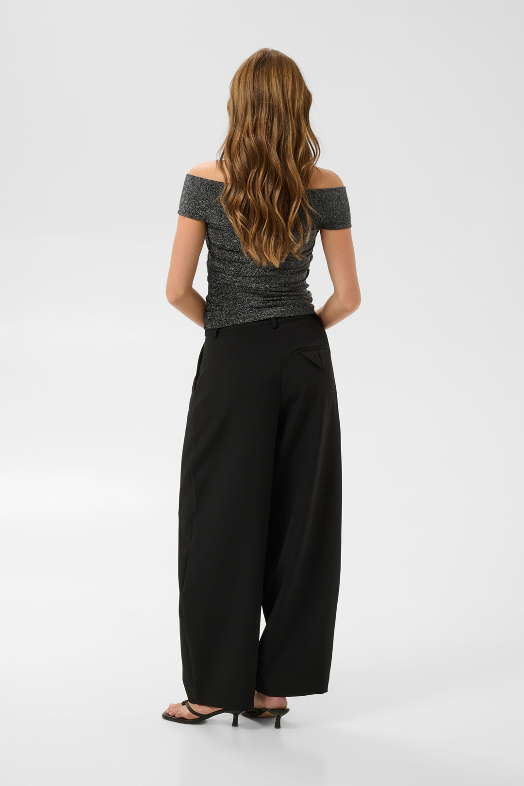 KArebecca Top - Silver black glitter