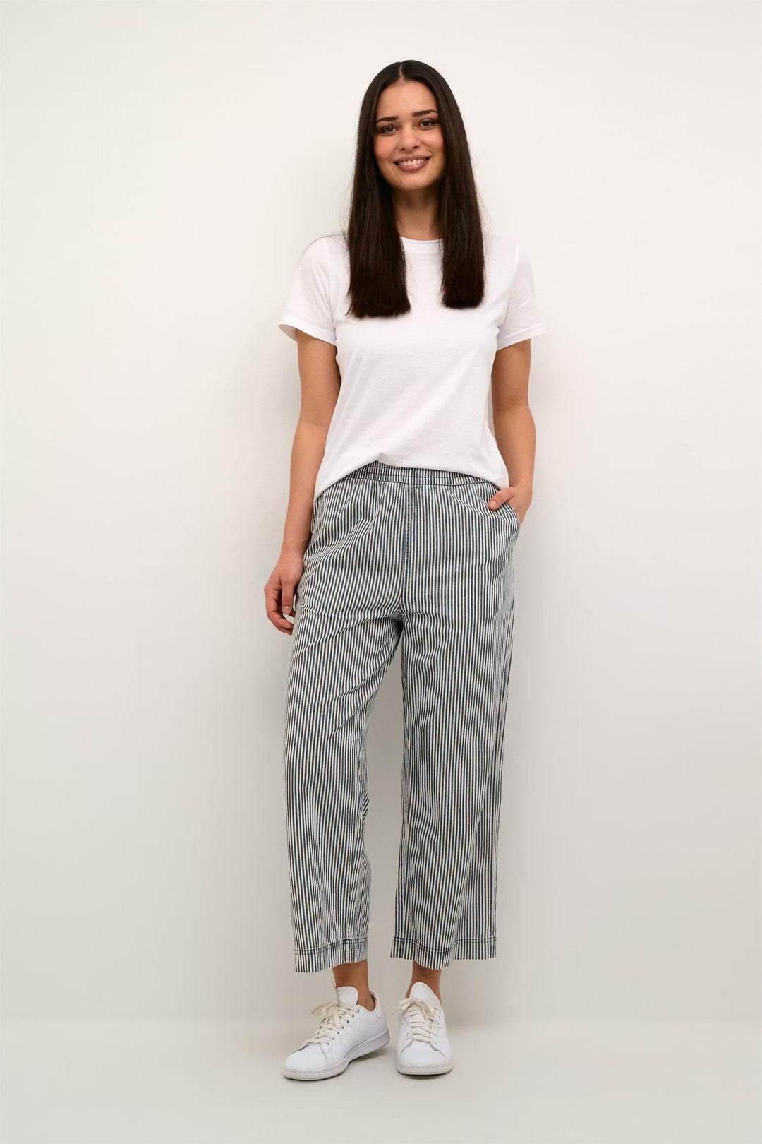 KAnaya Striped Culotte Pants - Midnight/White Stripe