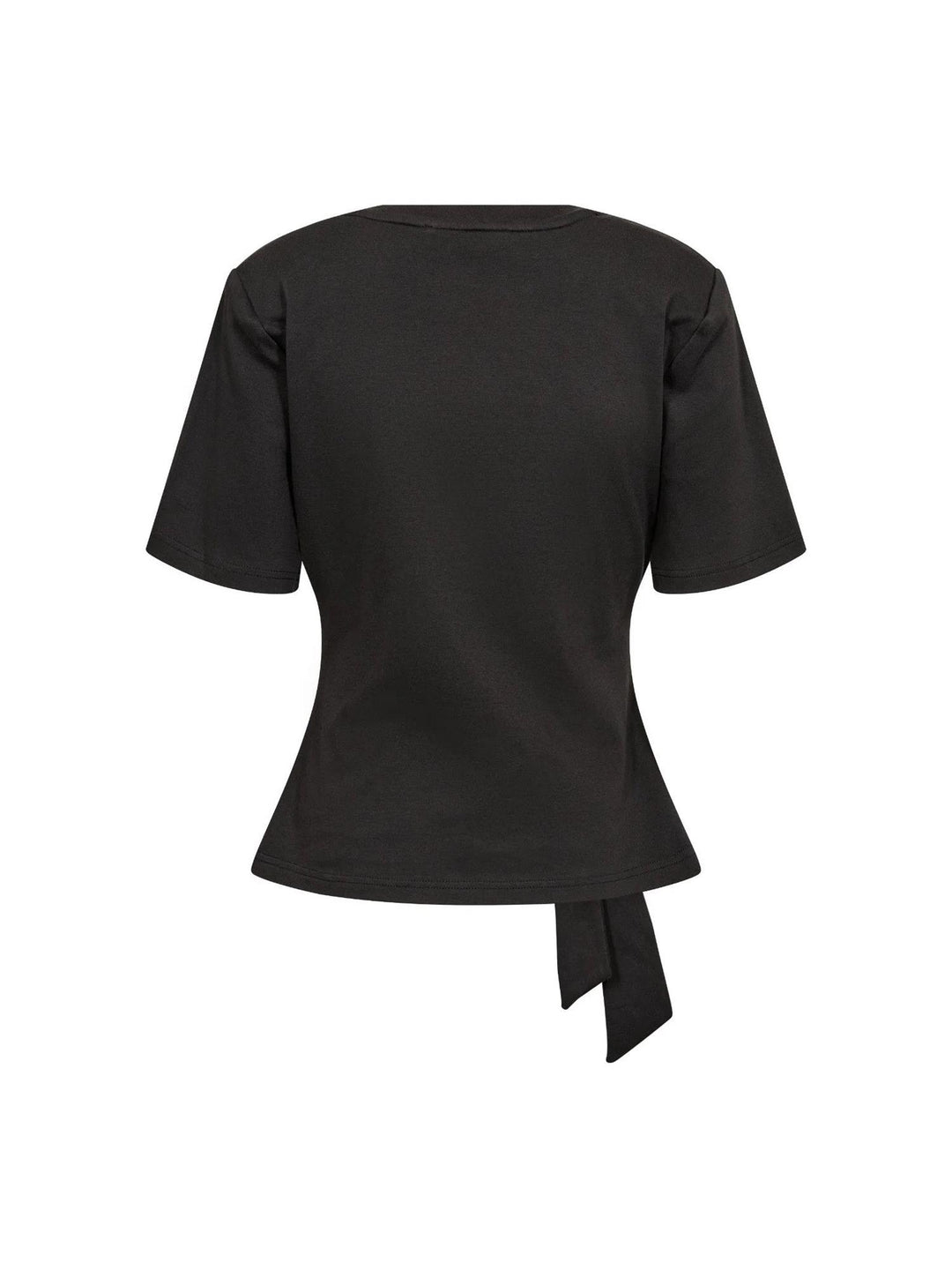 Oriane Pleat Tie Tee - Black