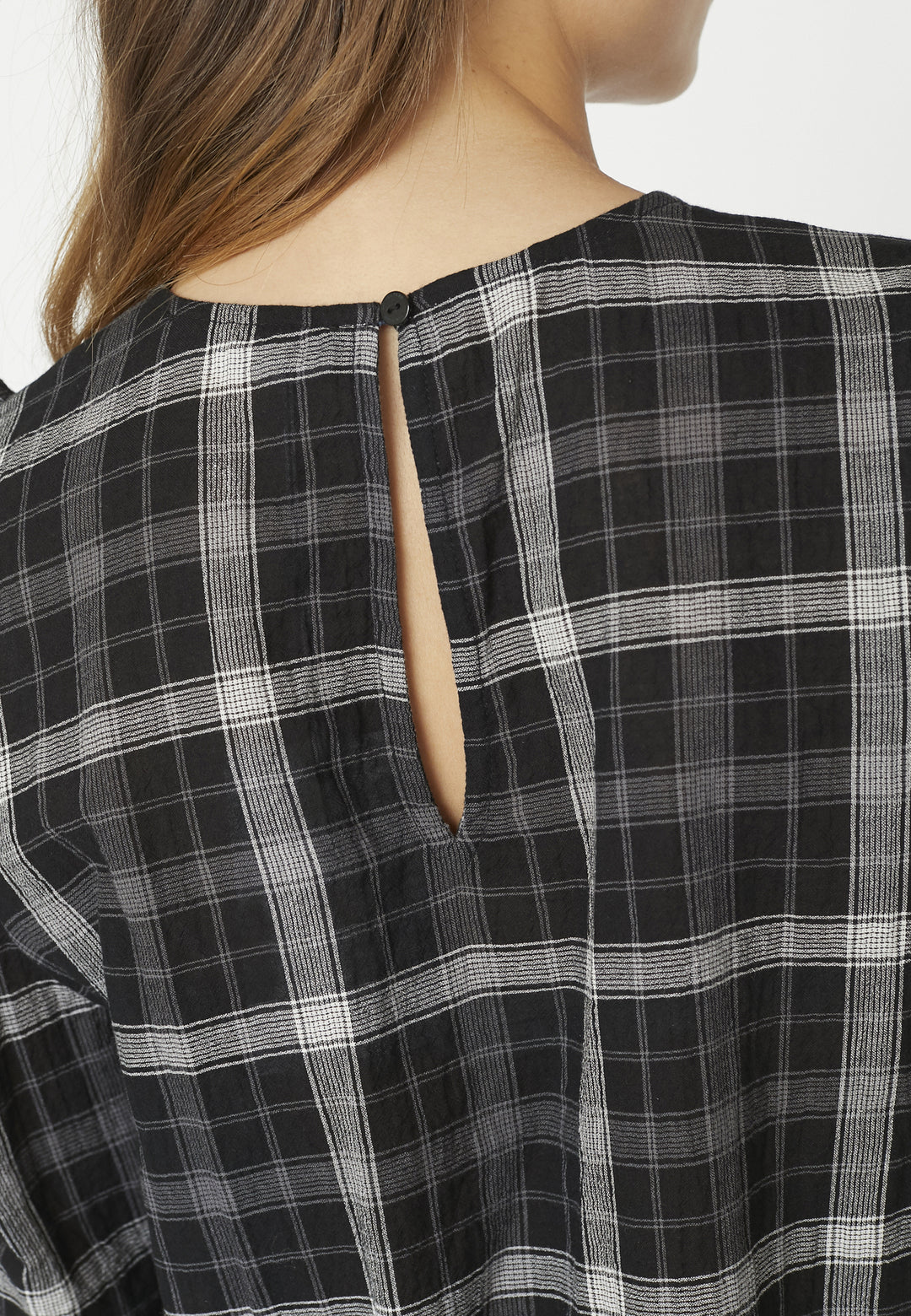 SallyCC Check Blouse - Black
