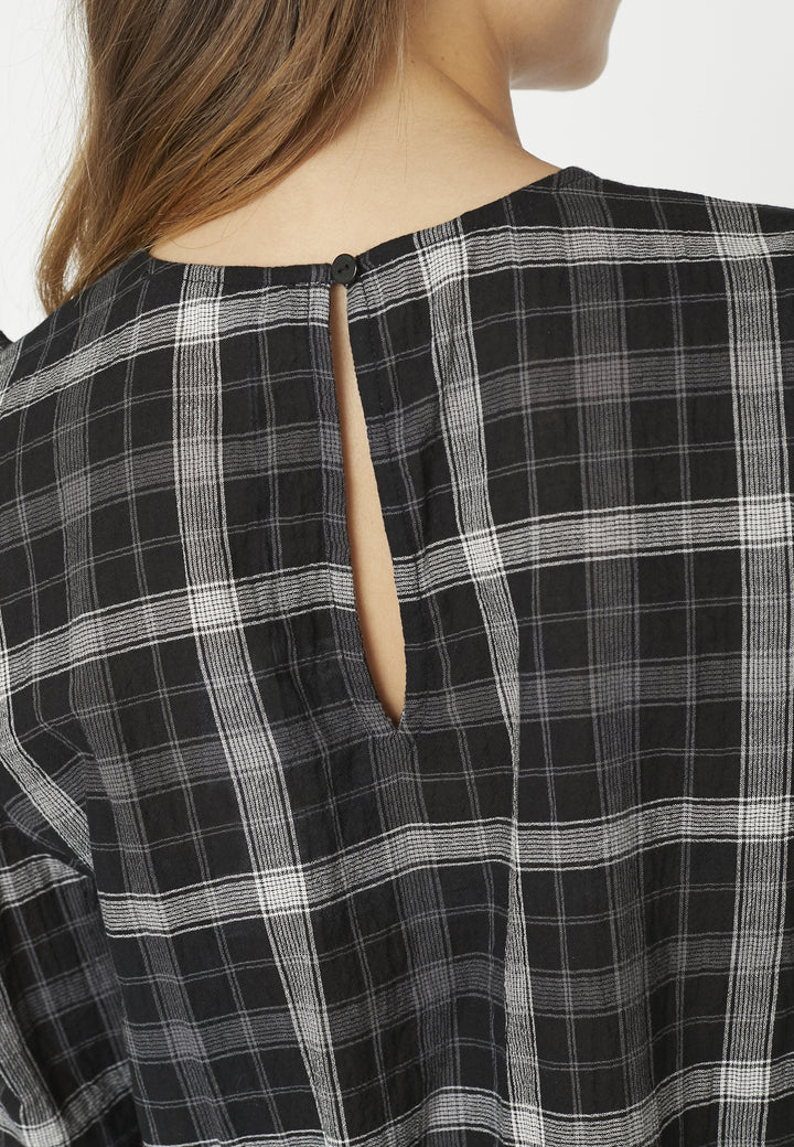 SallyCC Check Blouse - Black