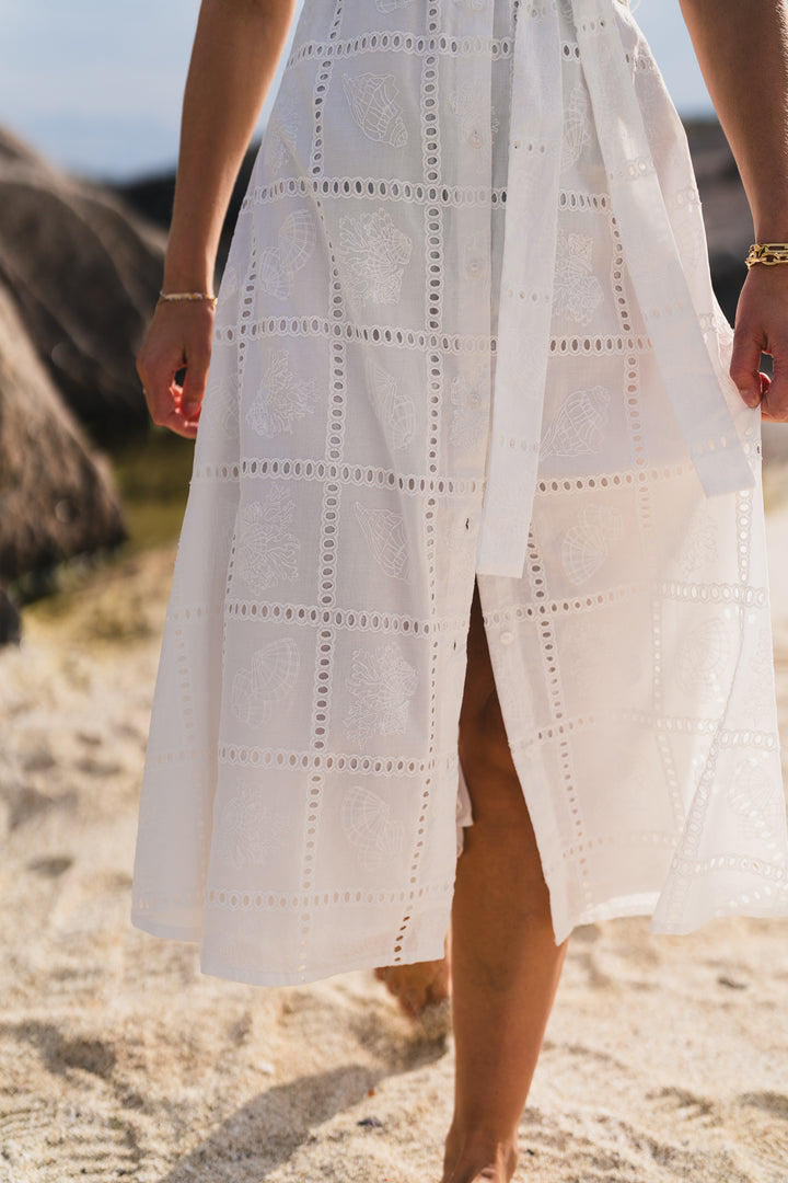 Lea shirt Dress - Egret