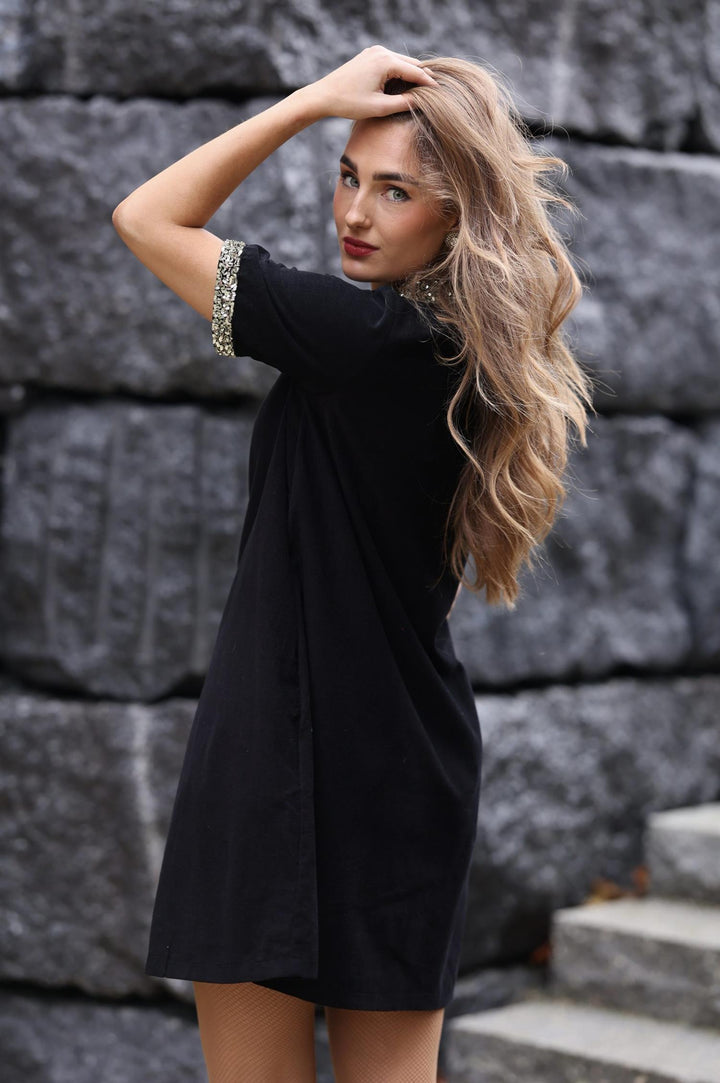 Stardust Cord Dress - Black