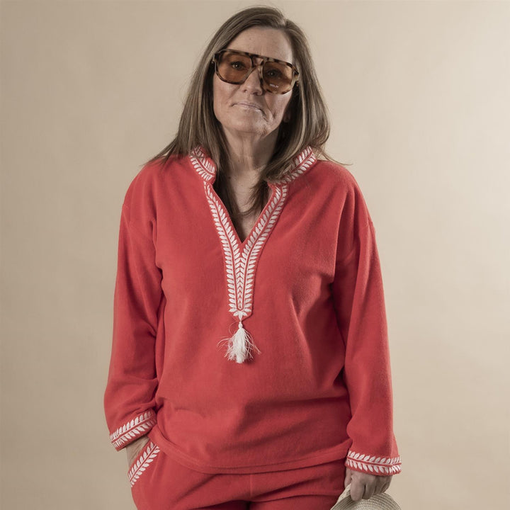Kaftan Top - Coral