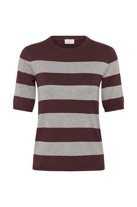 KAlizza Striped Knit - Fudge/Grey Mel. Wide Stripe