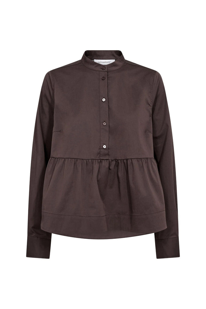 Poppy Flare Blouse - Dark Brown