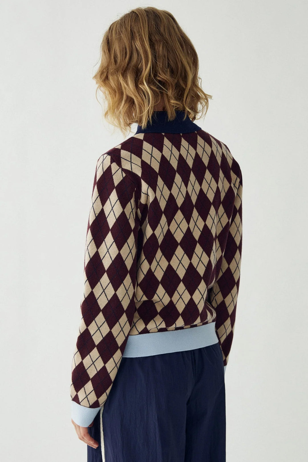 Makayla Knit - Diya Burgundy Check