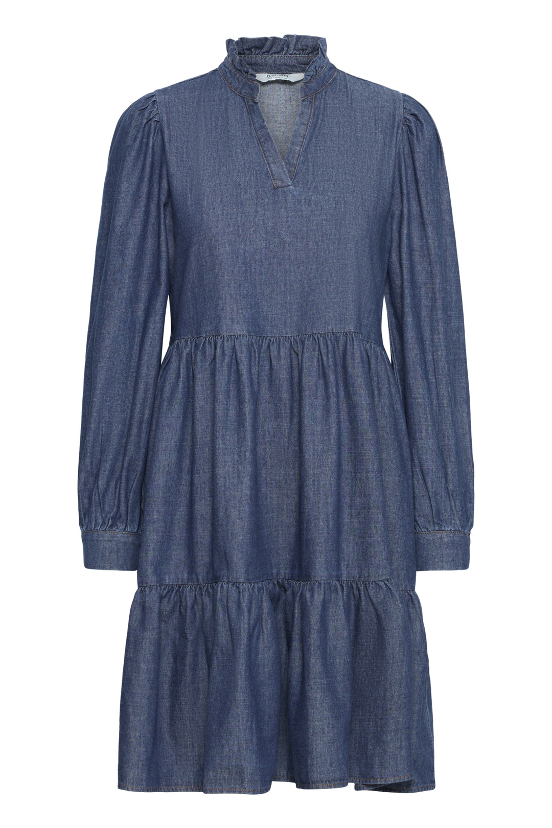 BYXKANTI VNECK DRESS - Mid Blue Denim