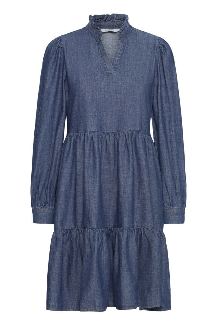 BYXKANTI VNECK DRESS - Mid Blue Denim
