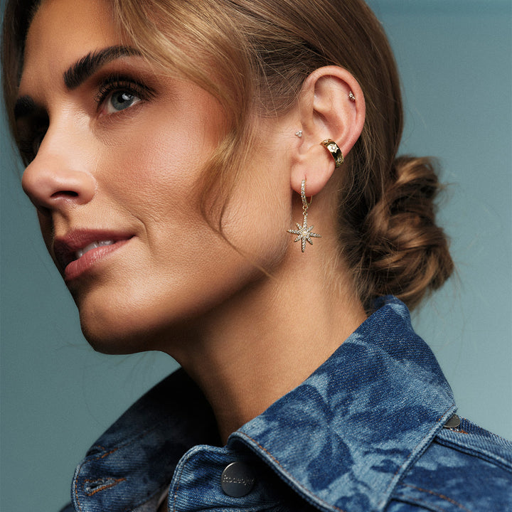 Twinkle Cuffs Earring by Tone Damli - Gold/Cubic Zirconia