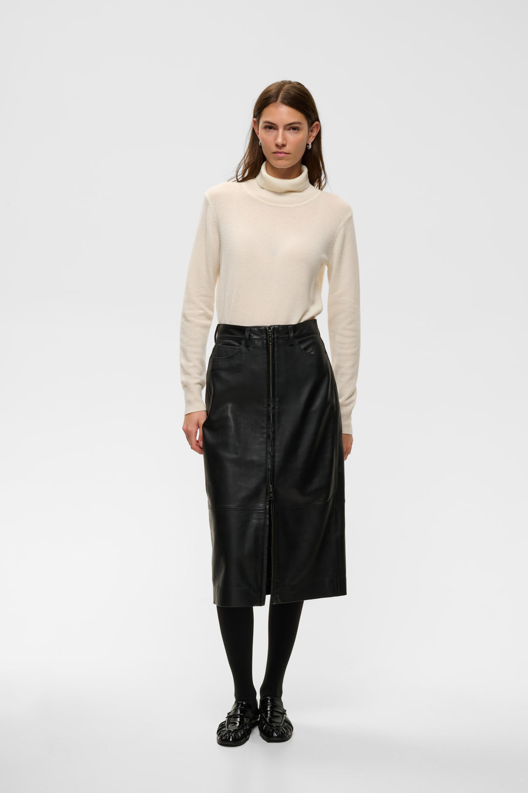 JOKO LEATHER SKIRT - Black
