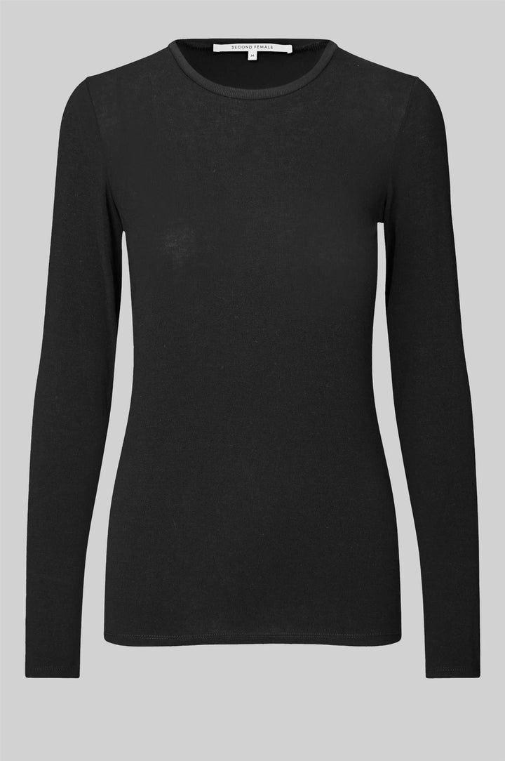 Matima O-Neck Long Sleeve Tee - Black