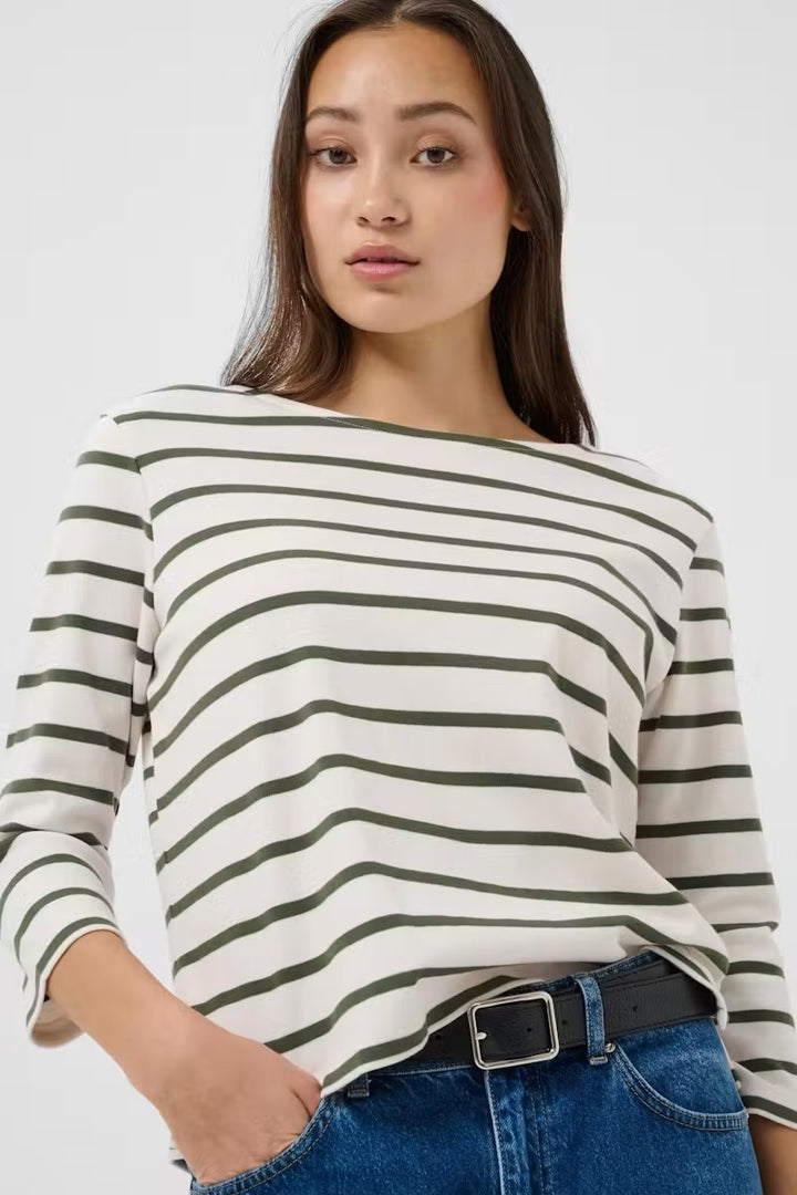 Nela T-shirt - Green Gables Stripe