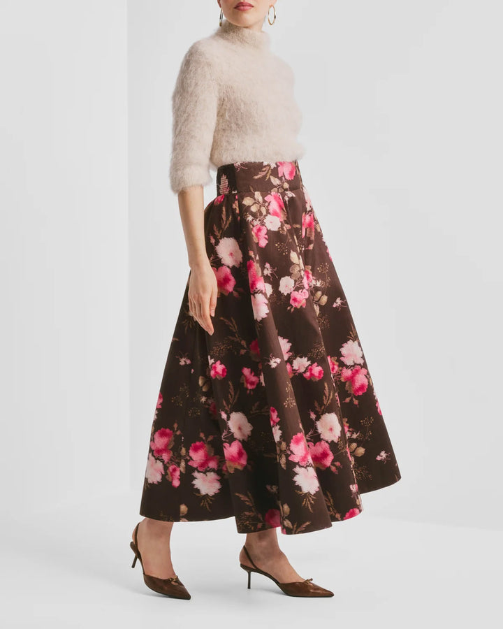 Tafeta Maxi Skirt - Soft Flower