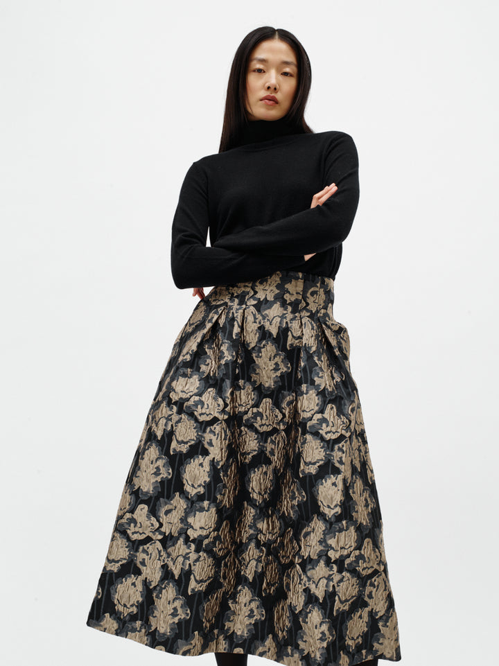 YANCIE SKIRT - FLOWER JACQUARD