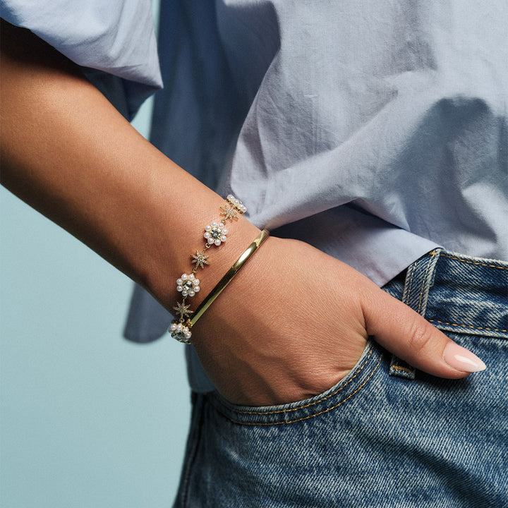 Eclipse Bangle Bracelet by Tone Damli - Gold/Steel