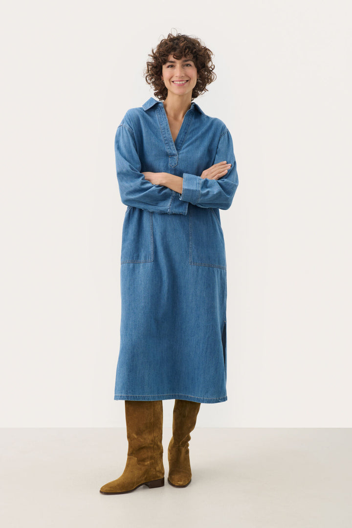 Lolla Dress - Medium blue denim