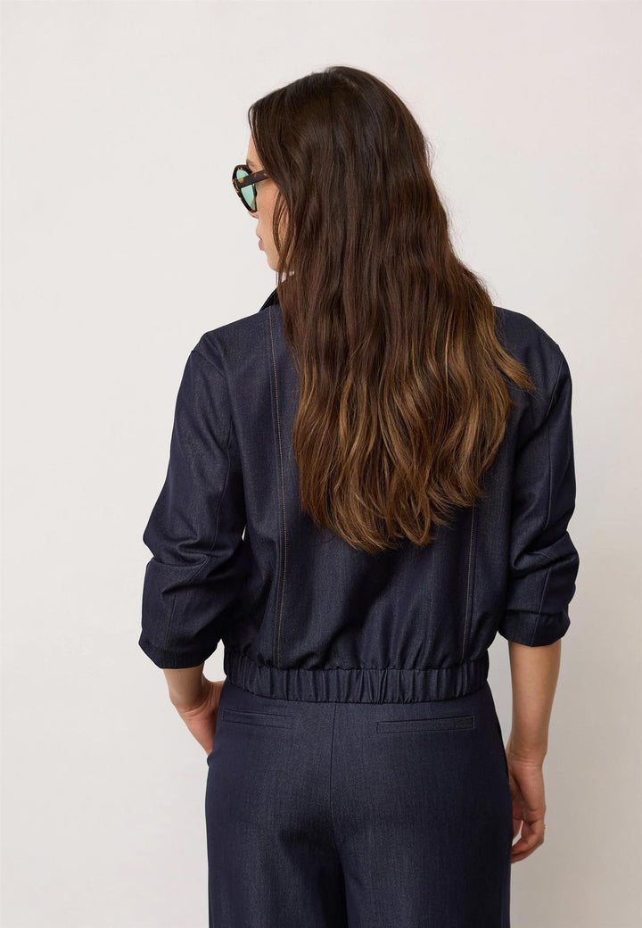 Terry Double Breasted Blazer - Navy Denim