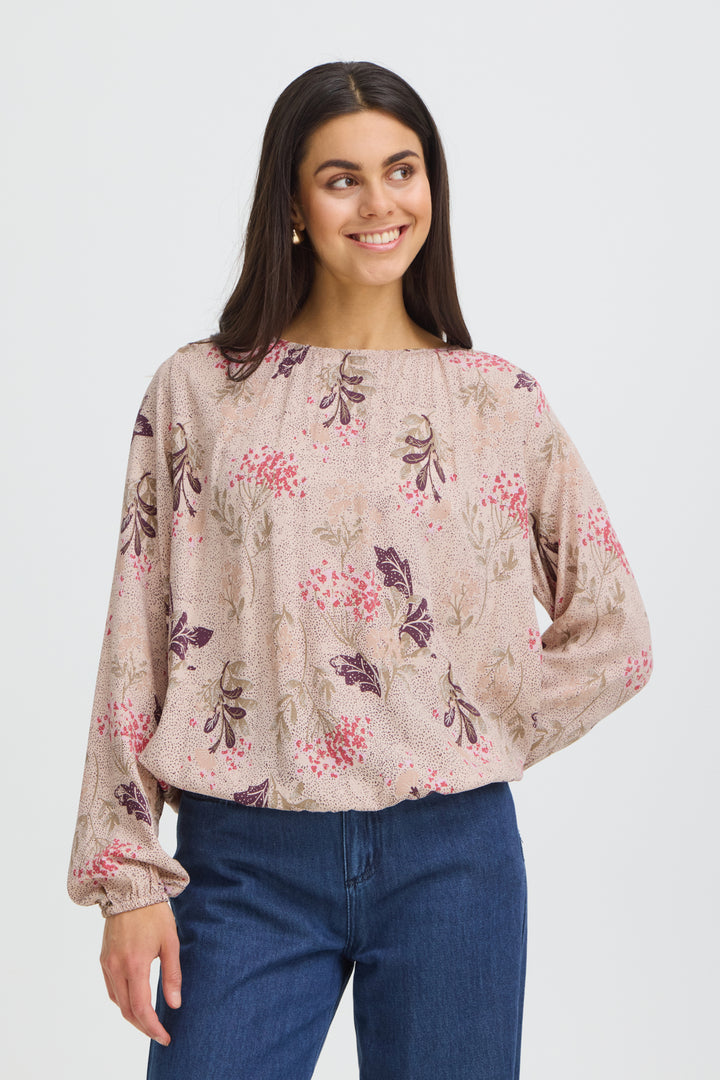 FRLALU Blouse 3 - SERENA FLORAL PUMICESTONE