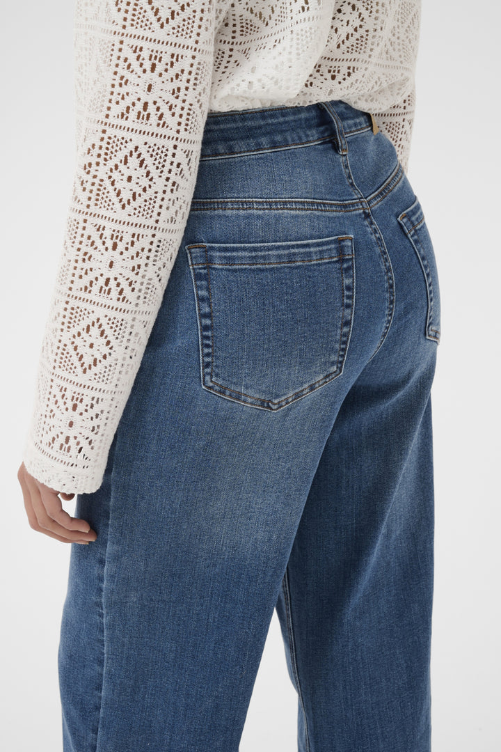 KAbrook Cropped HighWaist Jeans - Medium blue denim