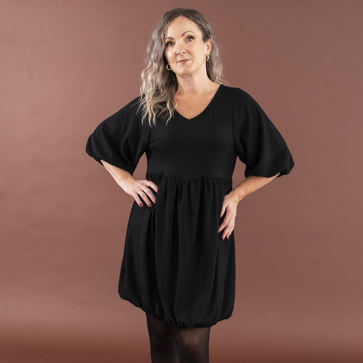 KAnani Balloon Dress - Black deep