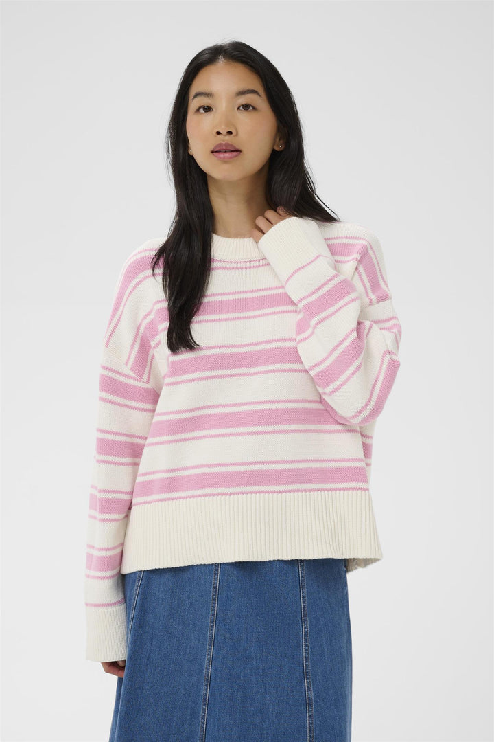 Serafine Pullover - Orchid Smoke Trio Stripe