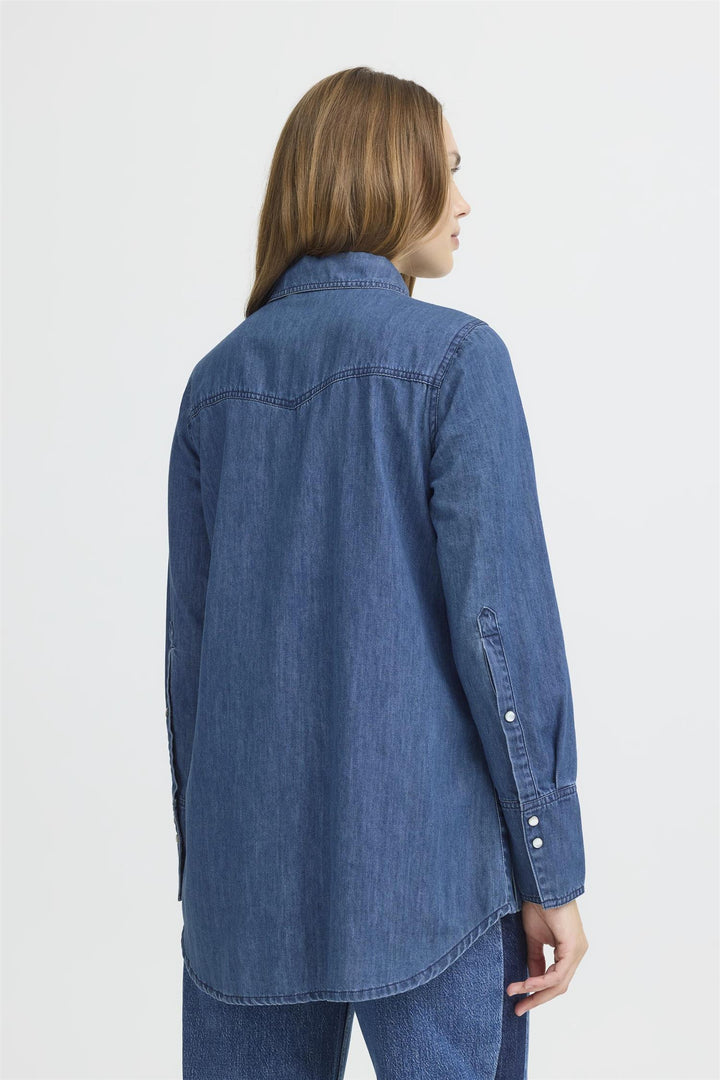 PZSYLVIE Shirt - Medium blue denim