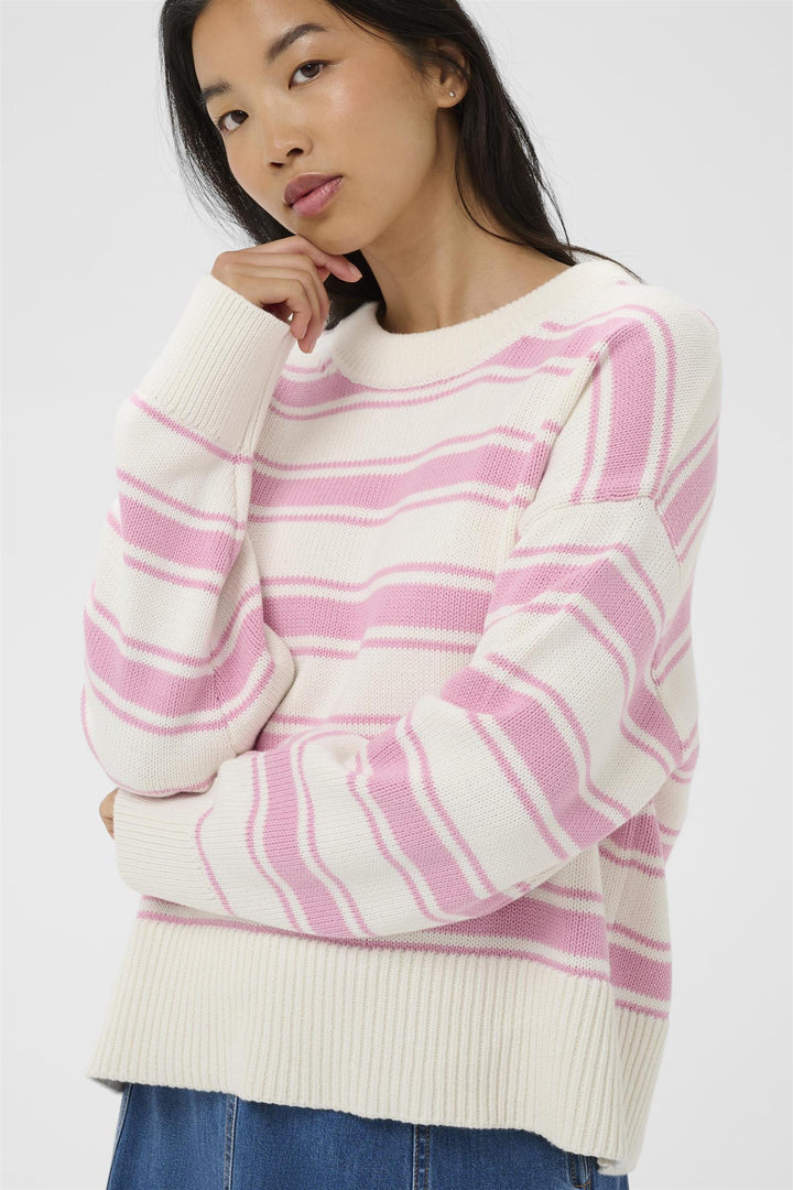 Serafine Pullover - Orchid Smoke Trio Stripe