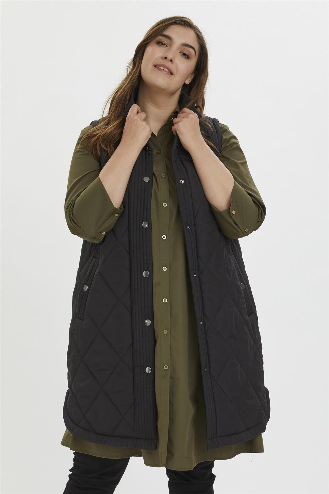 KCmalena Qouilted Waist Coat - Black deep