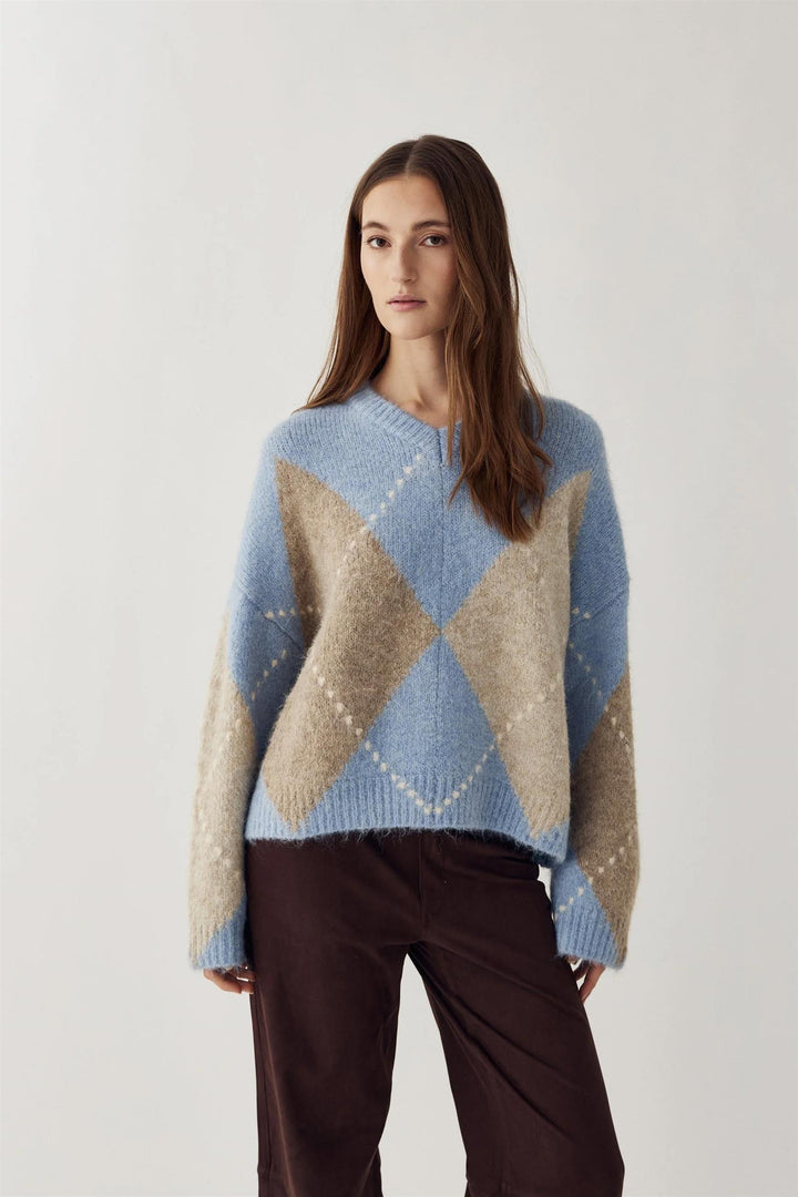 Lai Knit Pullover - Sky Blue Mix